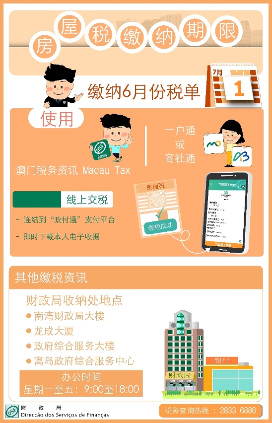 缴纳月份属6月的房屋税，缴纳期限至7月1日