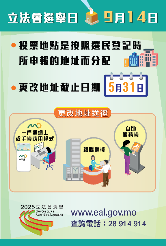 5月31日前更新選民登記地址