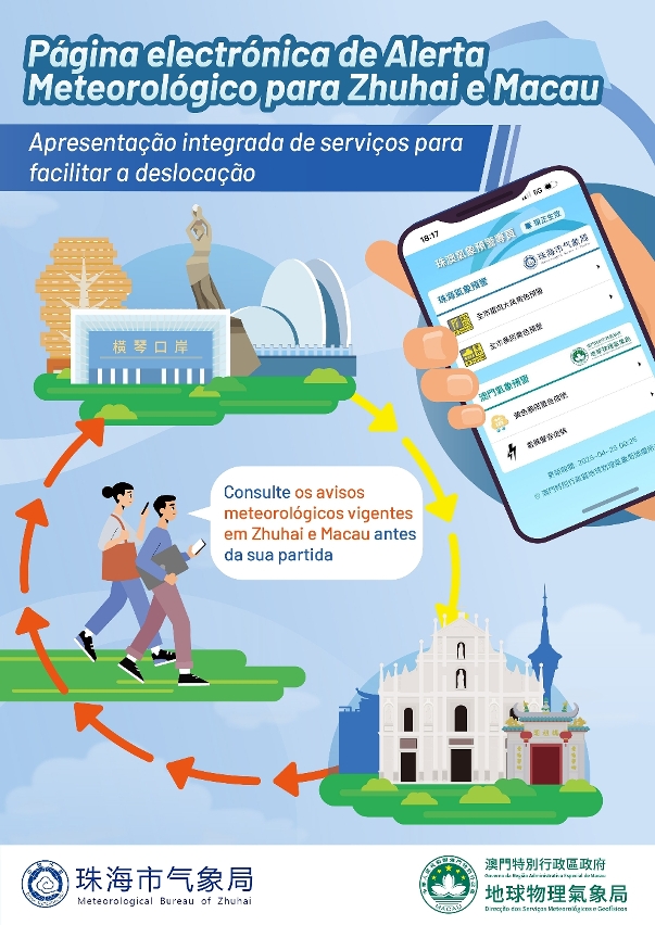 Lançamento da página temática “Alerta Meteorológico para Zhuhai e Macau”, com o intuito de facilitar o acesso do público às informações meteorológicas dessas regiões