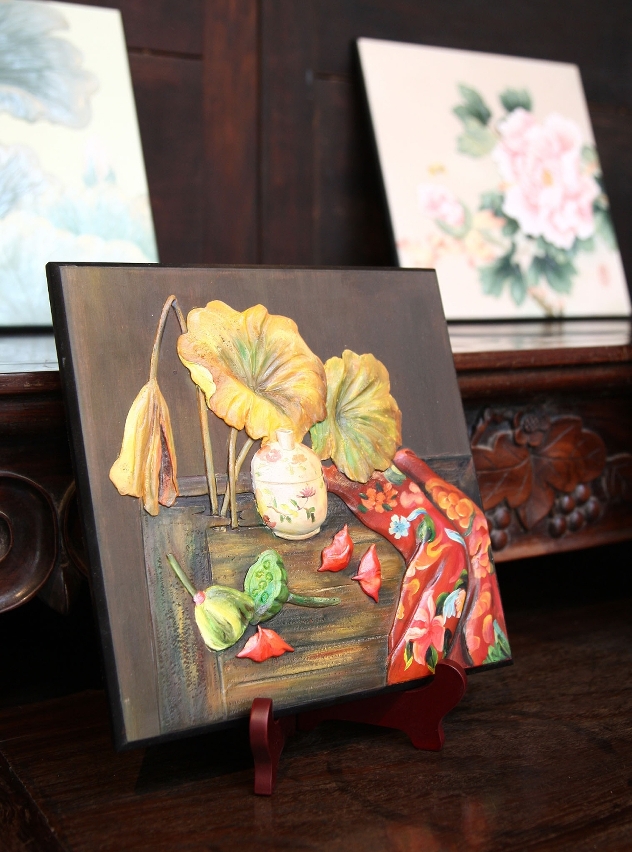 甌塑作品散發出淡淡的鄉土氣息