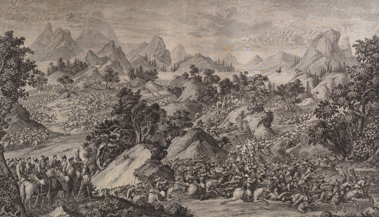 霍斯庫魯克之戰》，畫稿：郎世寧(Copyright)