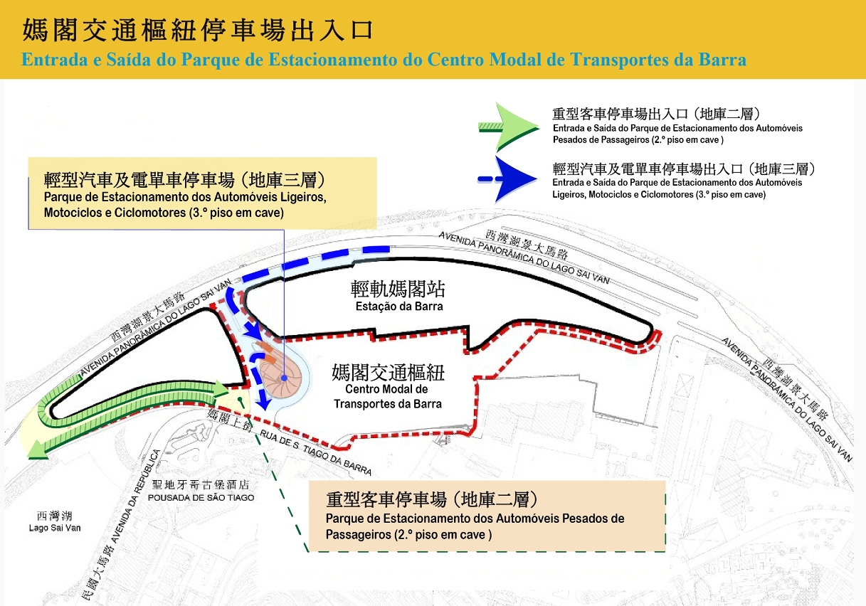 媽閣交通樞紐停車場出入口示意圖