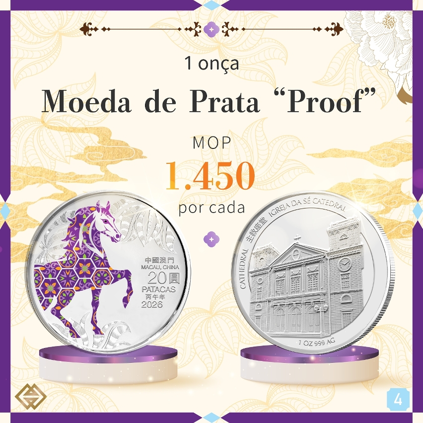 O prazo para subscrição das moedas comemorativas do Ano Lunar do Cavalo inicia-se na próxima segunda-feira