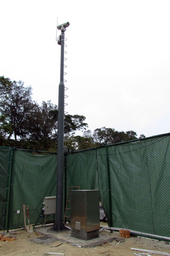 O sistema de circuito fechado de TV (CFTV), instalado no aterro de cinzas volantes em Ká Hó