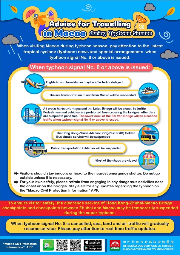 Infographic about “Travel with caution in Macao during typhoon season”