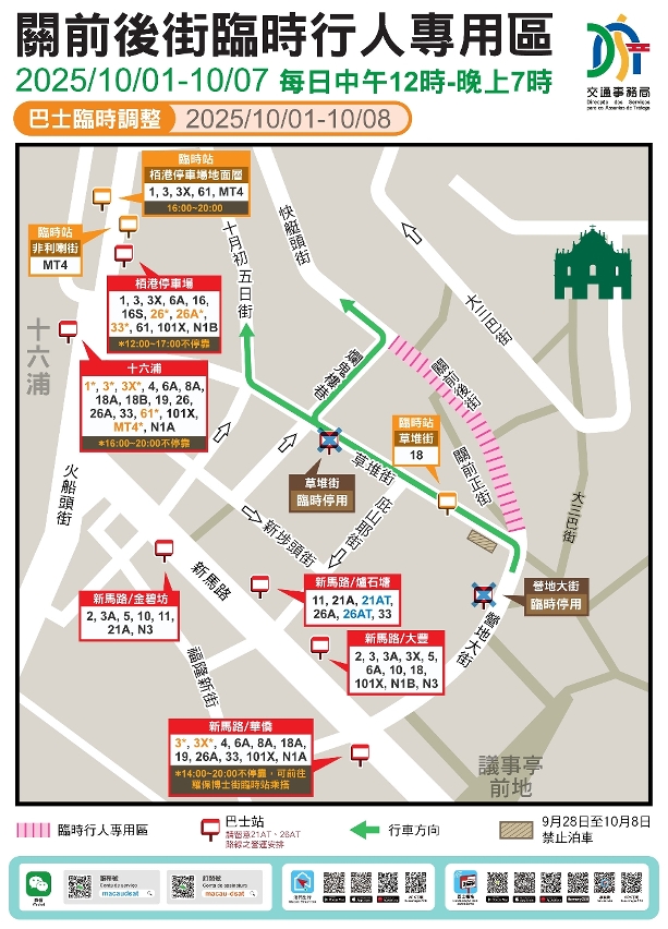 2025關前後街臨時行人專用區周邊交通安排
