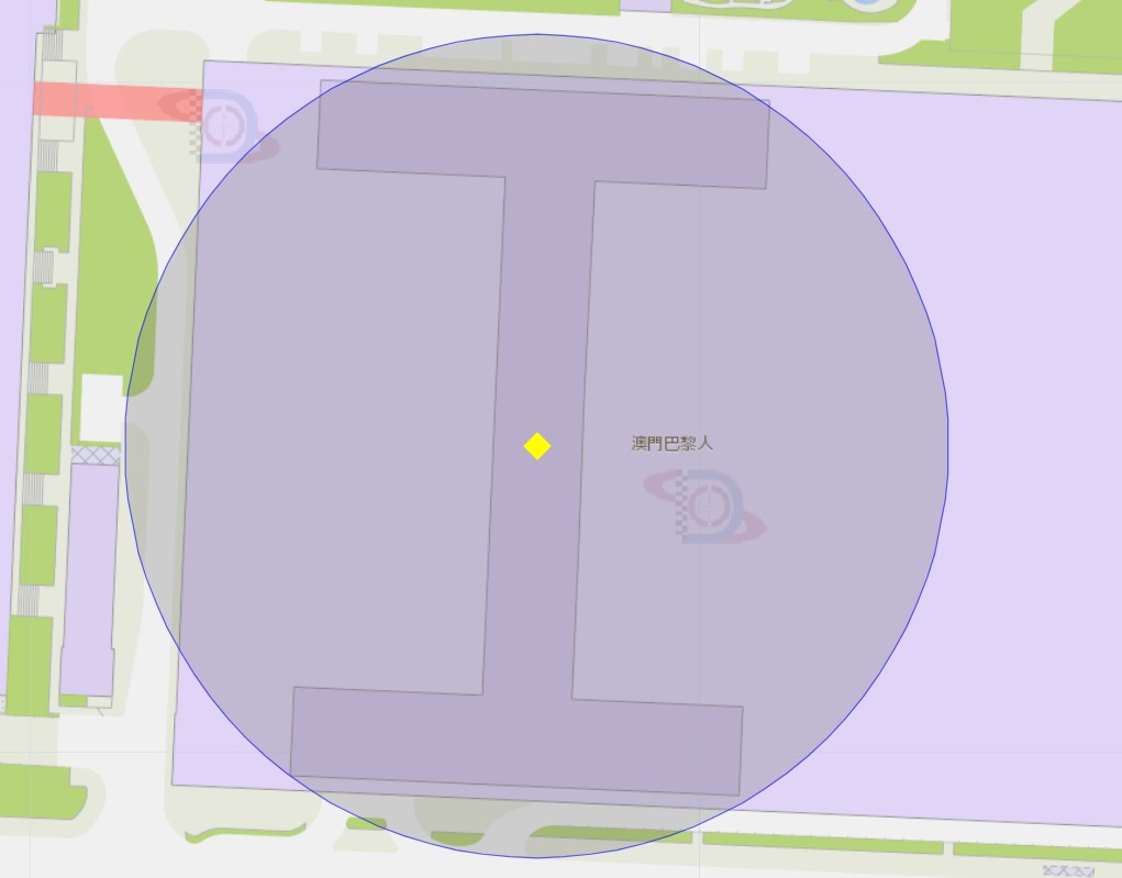 5. 澳門巴黎人附近風險區域100米半徑範圍