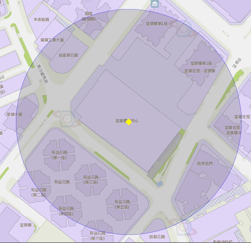 澳门望厦体育中心附近风险区域100米半径范围