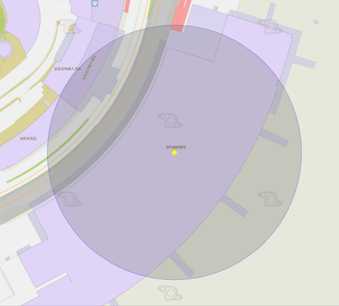 澳門機場附近風險區域100米半徑範圍