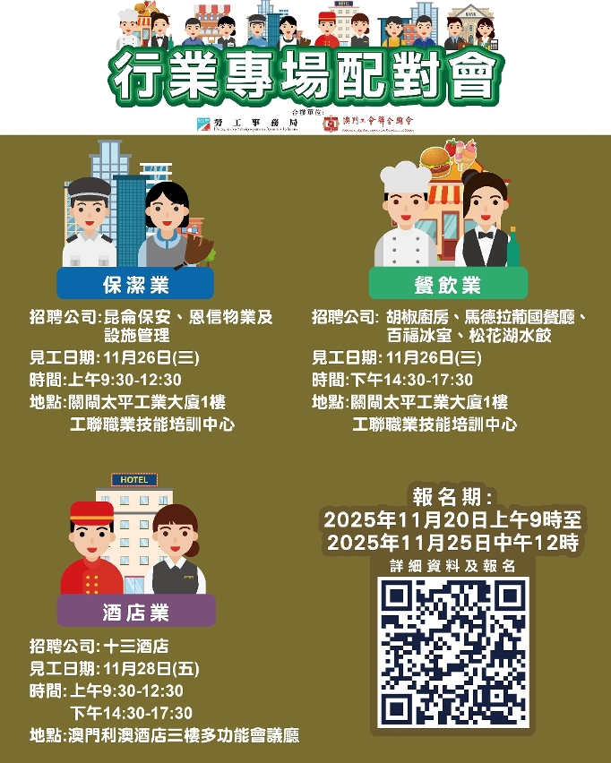 勞工局11月續辦三場配對會　提供逾510個職缺