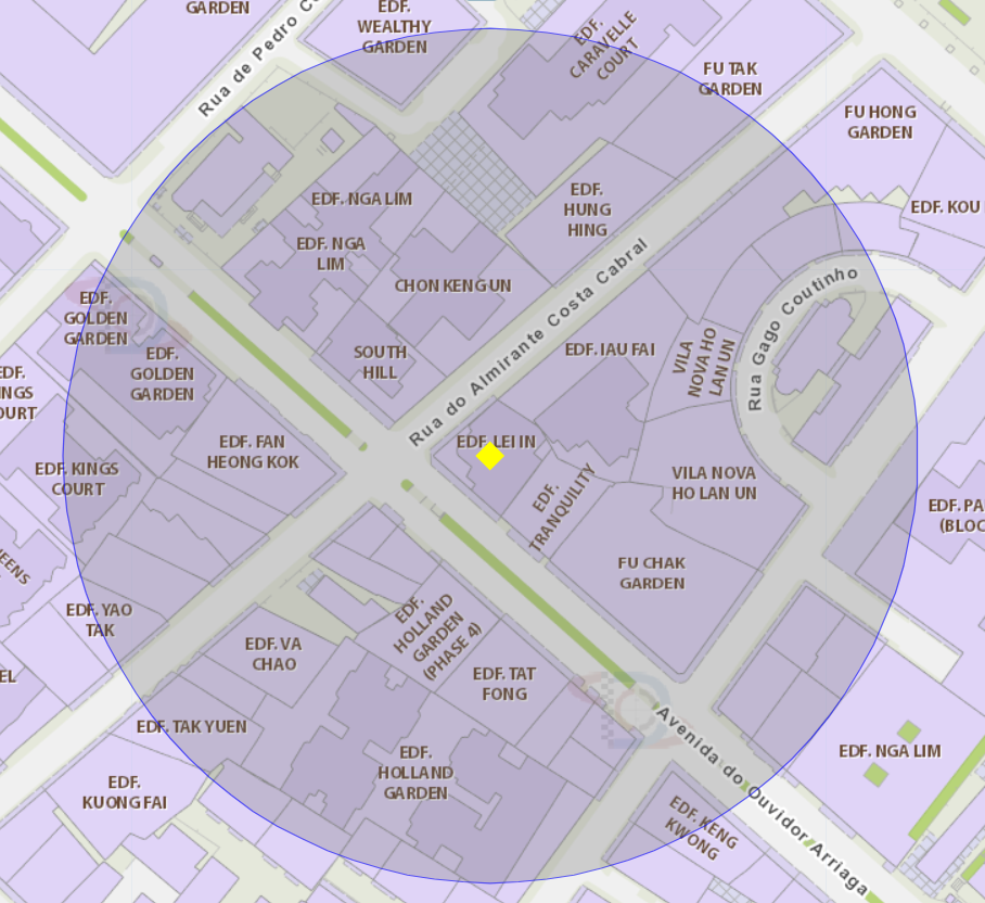 Zona de risco com raio de 100 metros nas proximidades do edifício lei in, na avenida do ouvidor arriaga