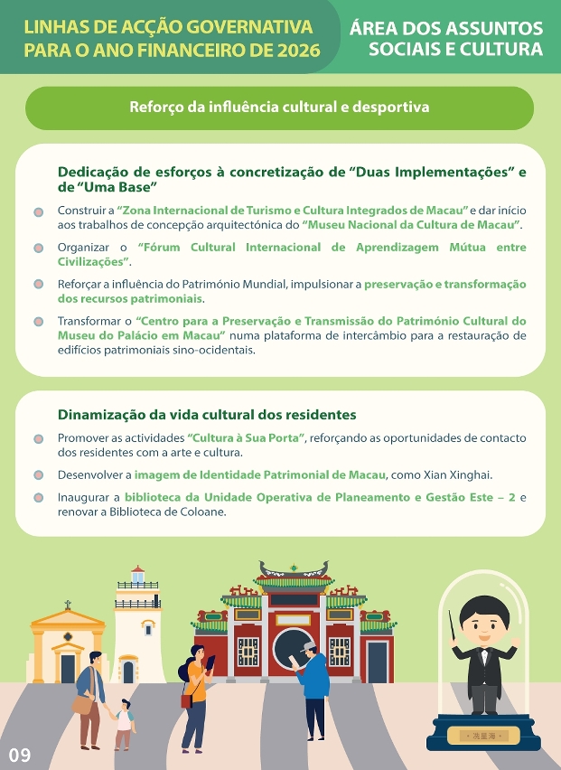 linhas de acção governativa da área dos assuntos sociais e cultura para 2026-10