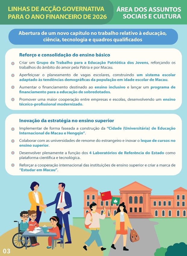 linhas de acção governativa da área dos assuntos sociais e cultura para 2026-04