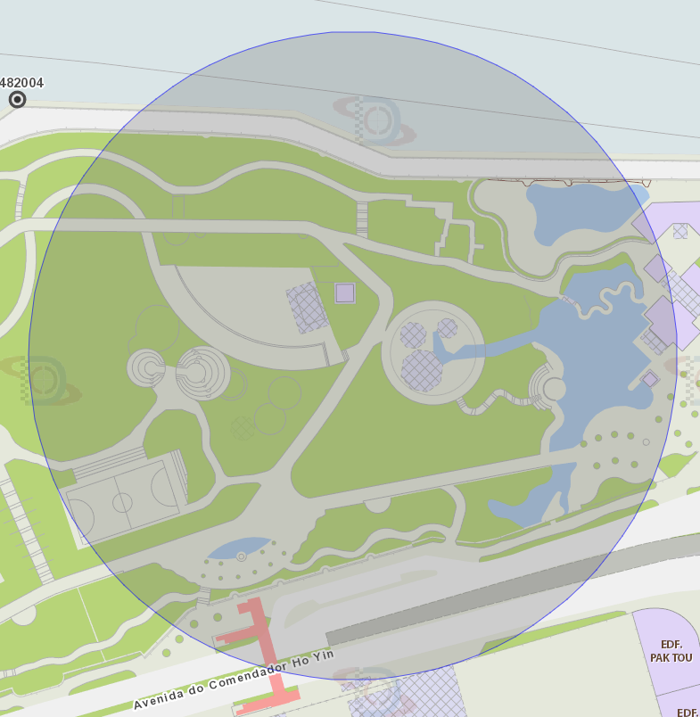 A área de risco com um raio de 100 metros, delimita o Parque Municipal Dr. Sun Yat Sen, situado na Avenida do Comendador Ho Yin