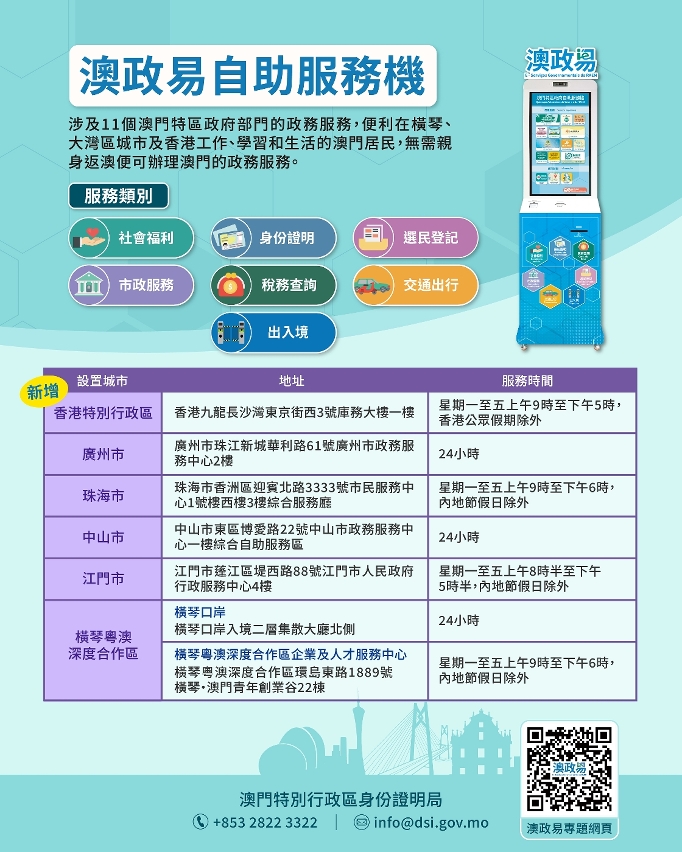 【圖文包】“澳政易”服務地點