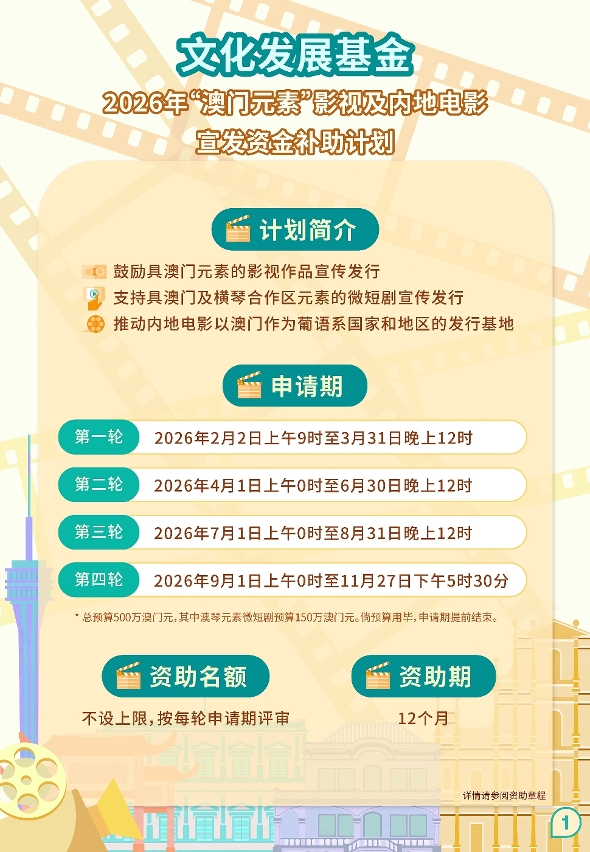 “澳门元素”影视及内地电影宣发资金补助计划 (1)