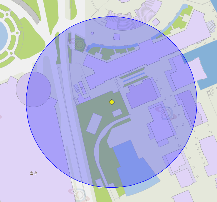 渔人码头附近风险区域100米半径范围
