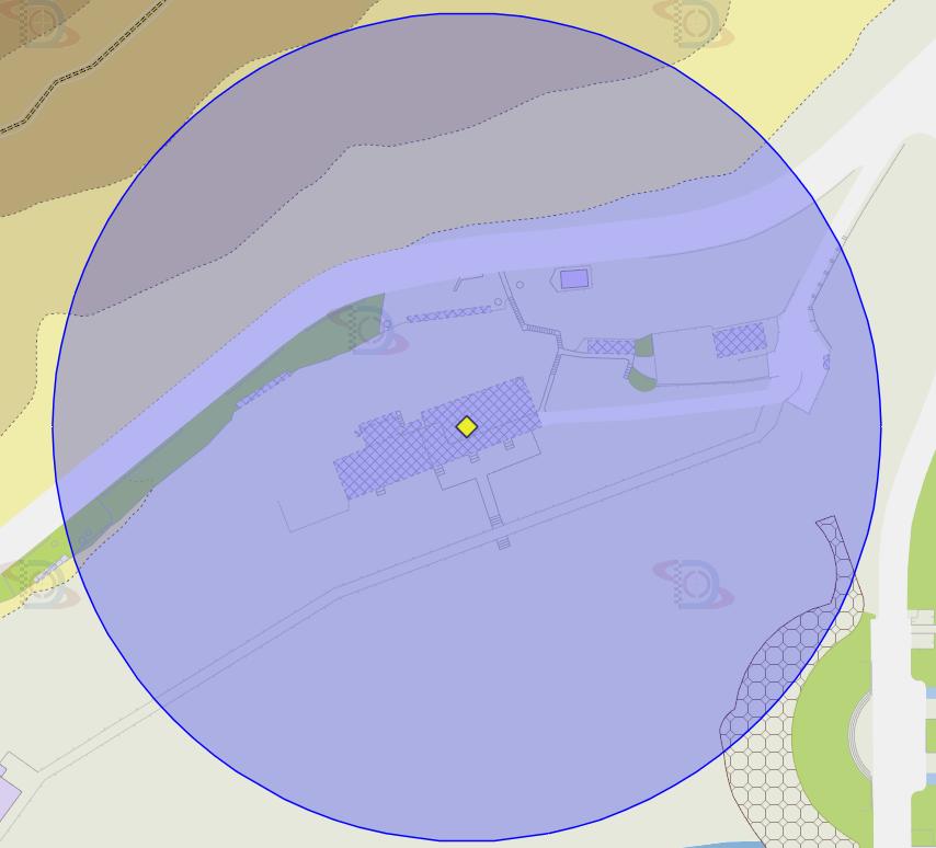 黑沙马路美丽华餐厅附近风险区域100米半径范围