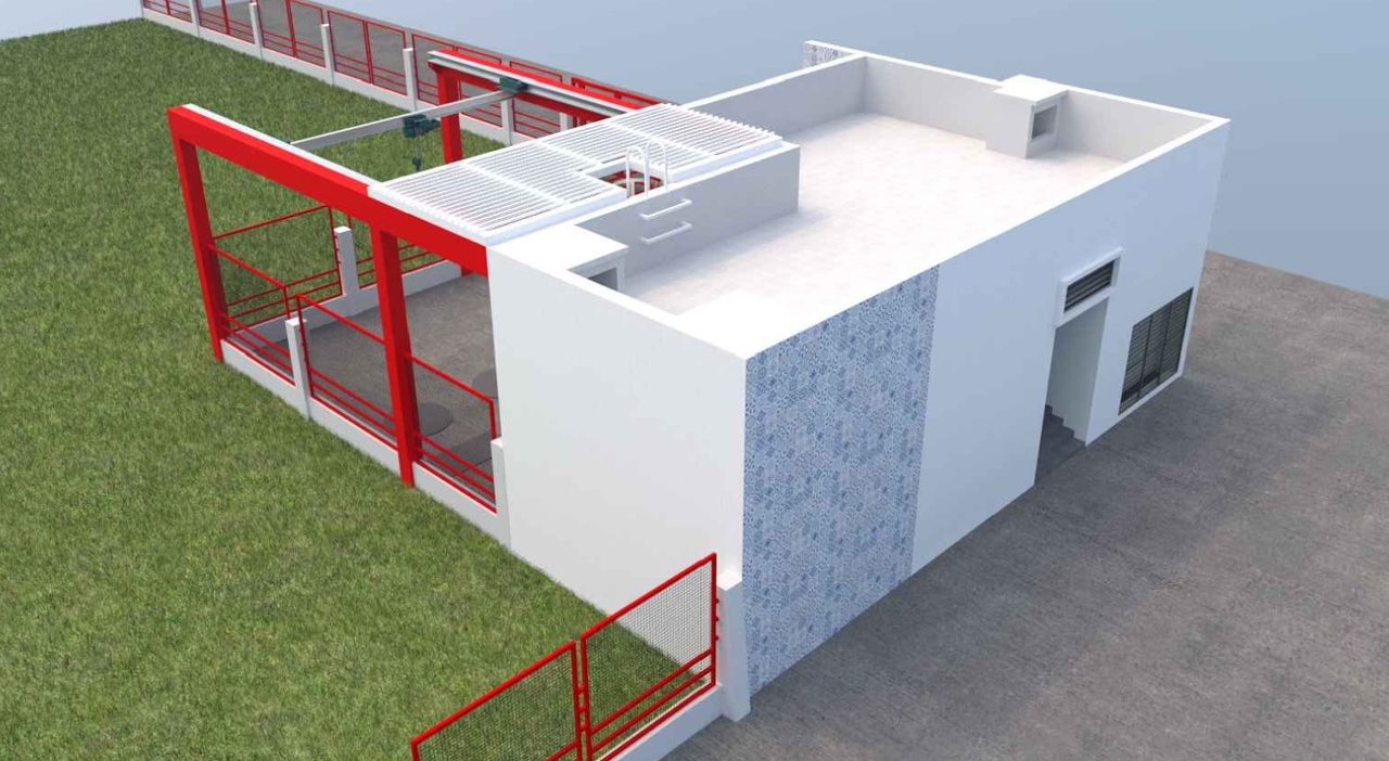 小型雨水中继泵站效果图