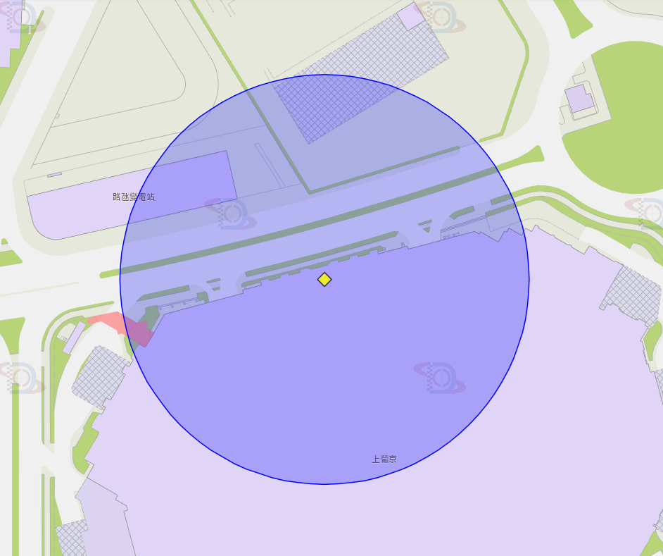 澳門上葡京綜合度假村附近風險區域100米半徑範圍