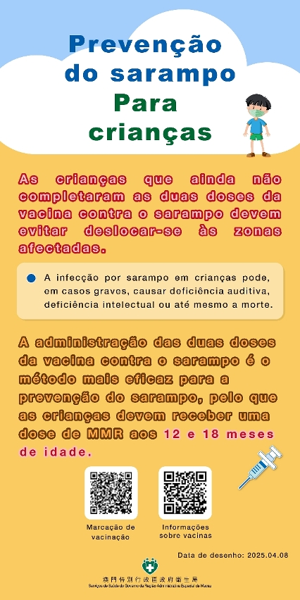 Prevenção do sarampo para crianças
