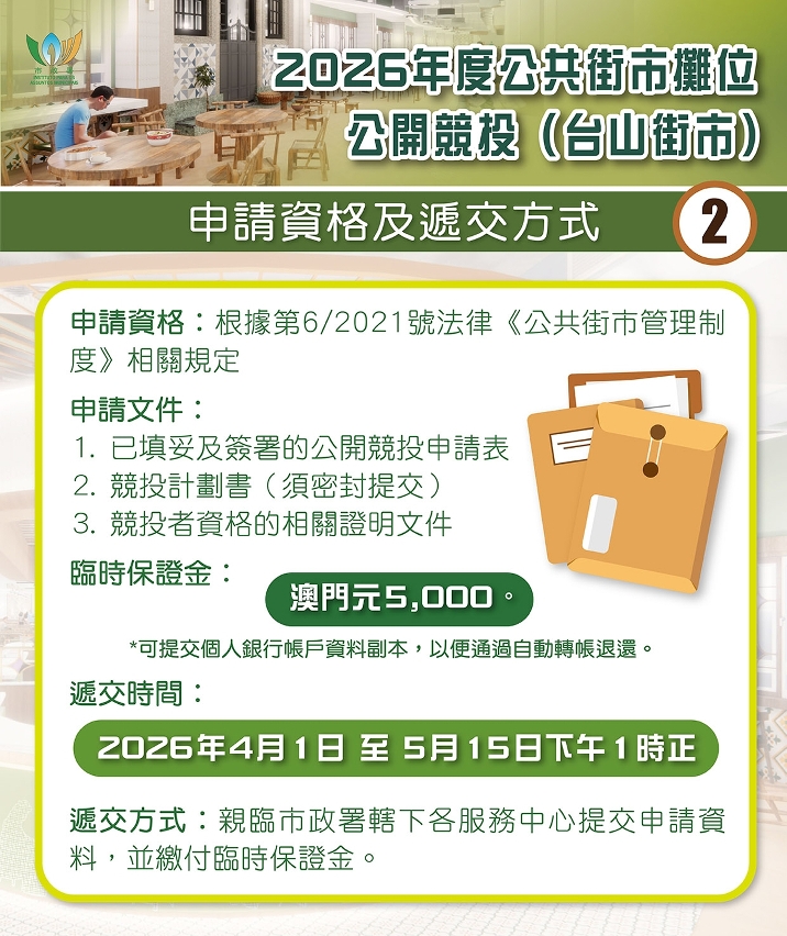 台山街市7個熟食攤位公開競投(圖文包2)
