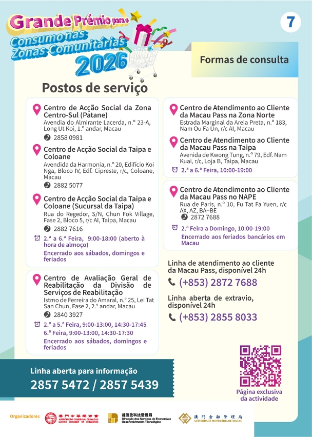 Infografias da actividade “Grande prémio para o consumo nas zonas comunitárias 2026”