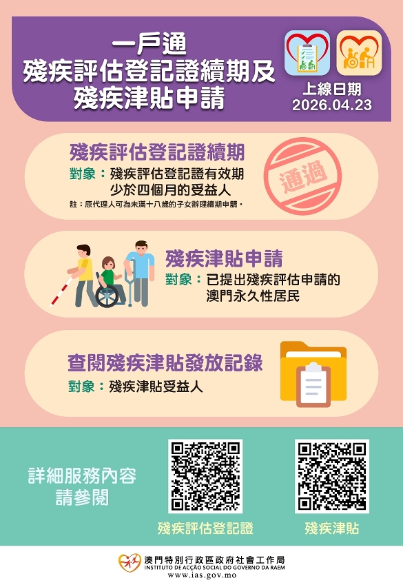 “一户通”增残疾评估登记证续期及残疾津贴申请办理功能