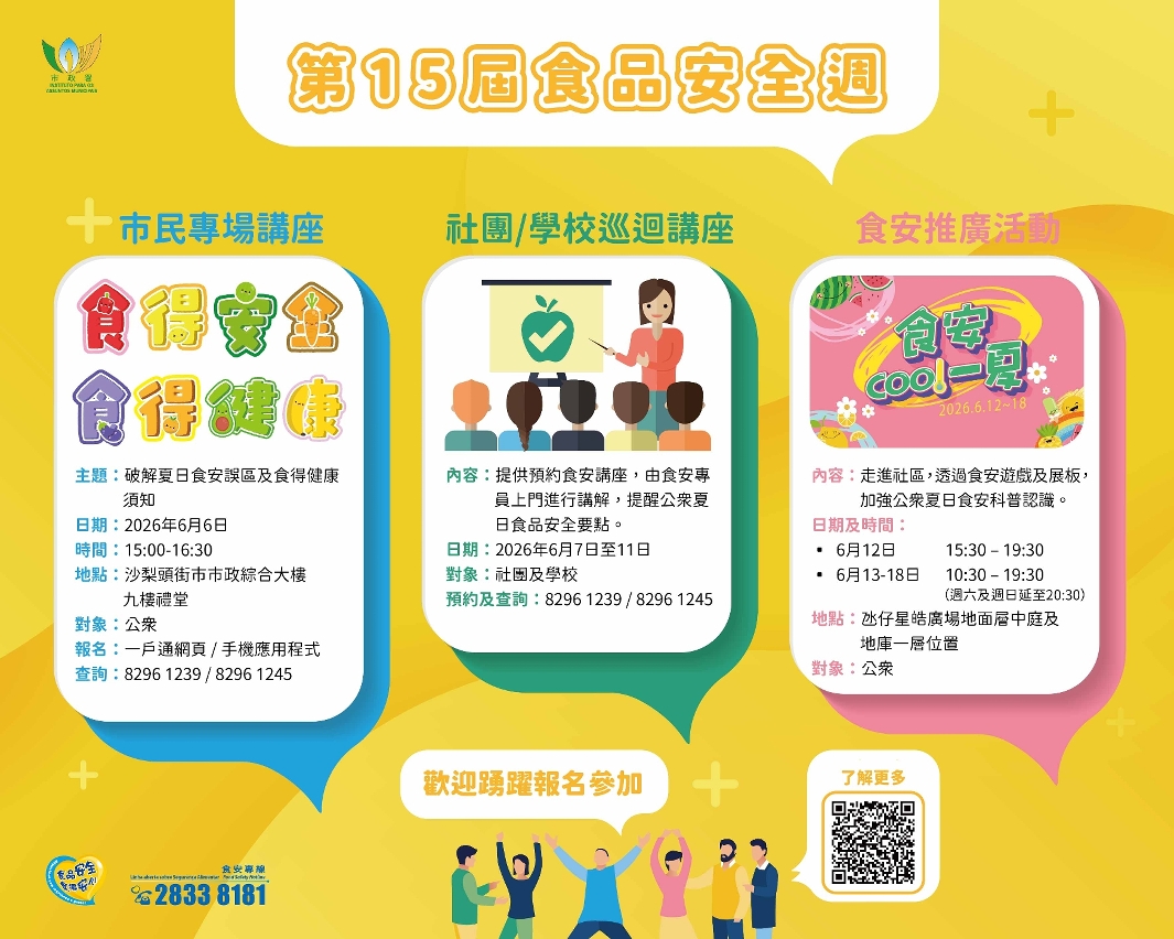响应六月七日世界食品安全日     市政署办“第十五届食品安全周”系列