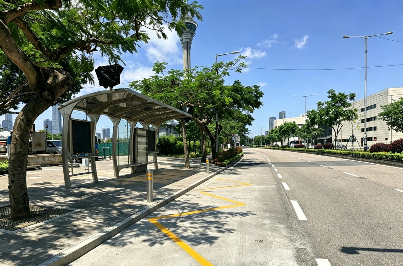 交通事务局于孙逸仙大马路与观光塔街交界增设巴士站