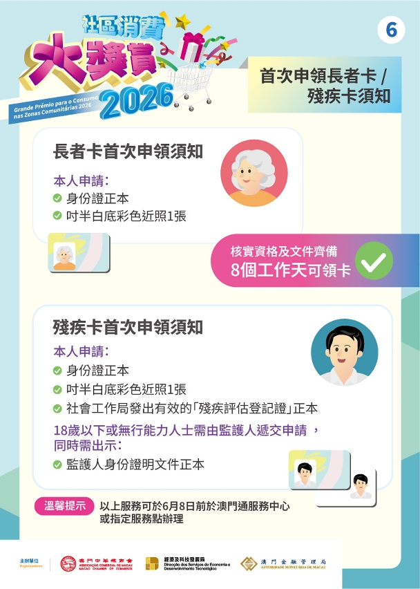 長者卡及殘疾卡領取須知