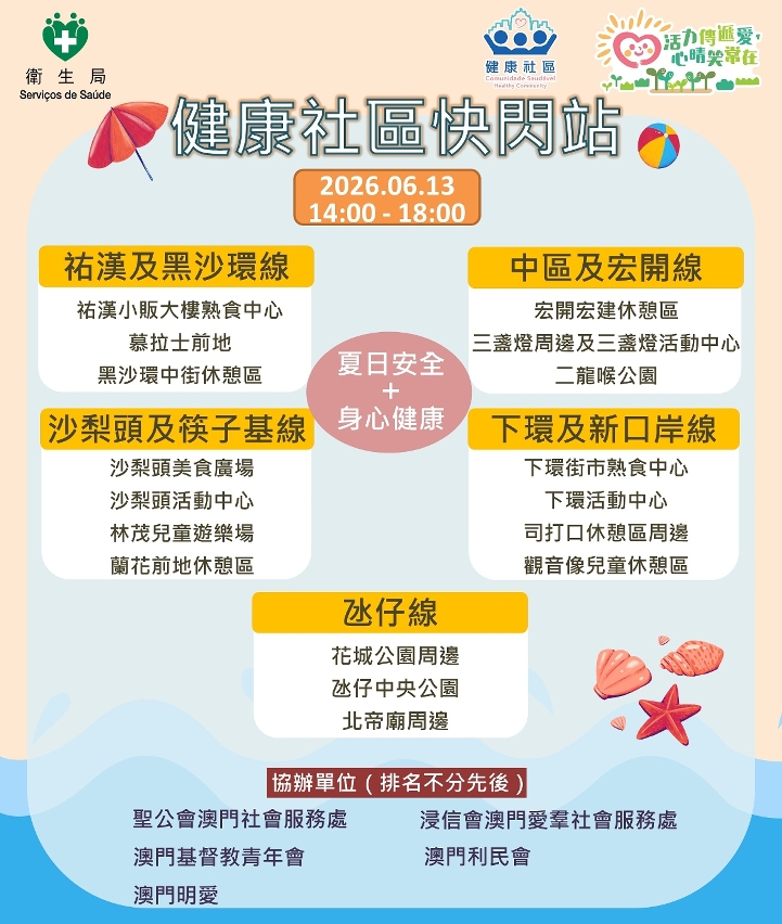 “健康社區快閃站”海報