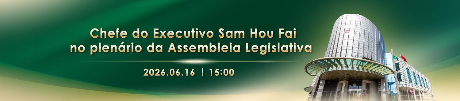 Chefe do Executivo Sam Hou Fai no plenário da Assembleia Legislativa