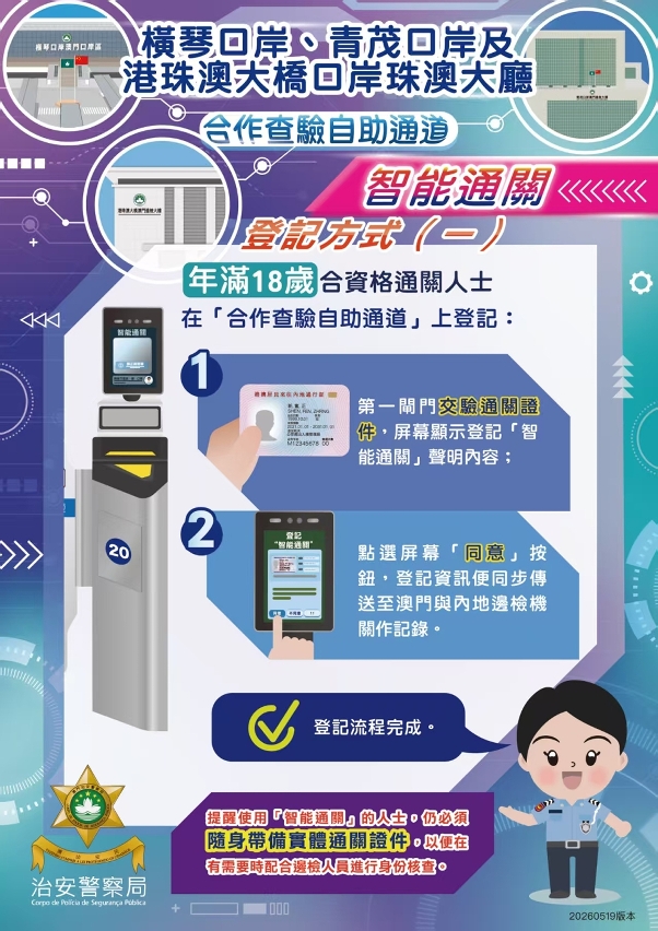 橫琴口岸、青茂口岸及港珠澳大橋口岸珠澳大廳合作查驗自助通道智能通關(3)