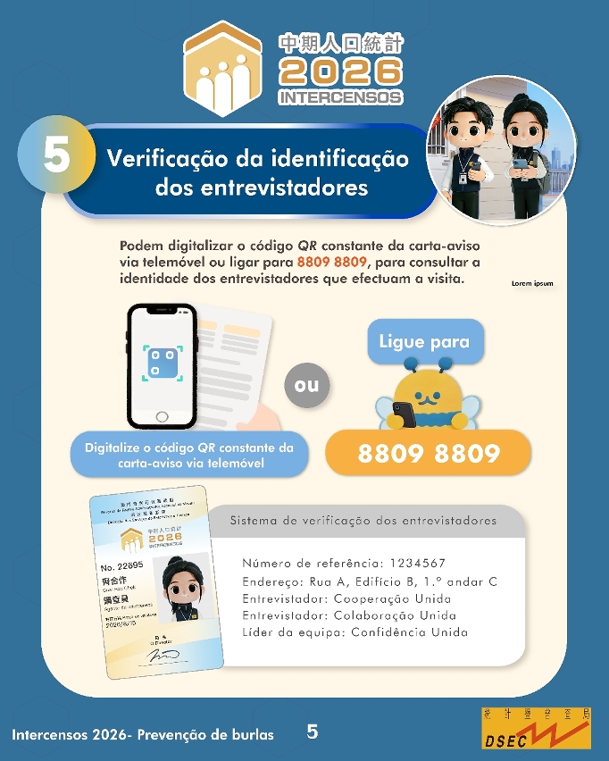 Intercensos 2026 - Prevenção de burlas