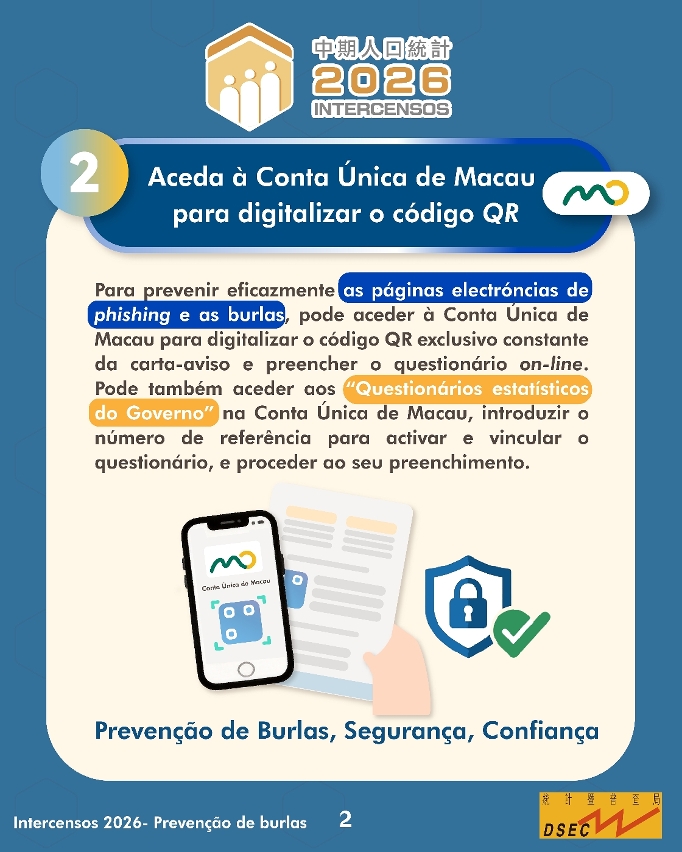 Intercensos 2026 - Prevenção de burlas