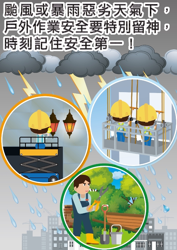 勞工局呼籲注意熱帶氣旋期間工作安全