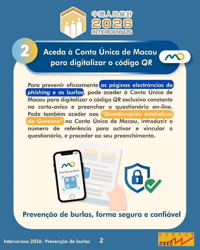 Intercensos 2026 - Prevenção de burlas
