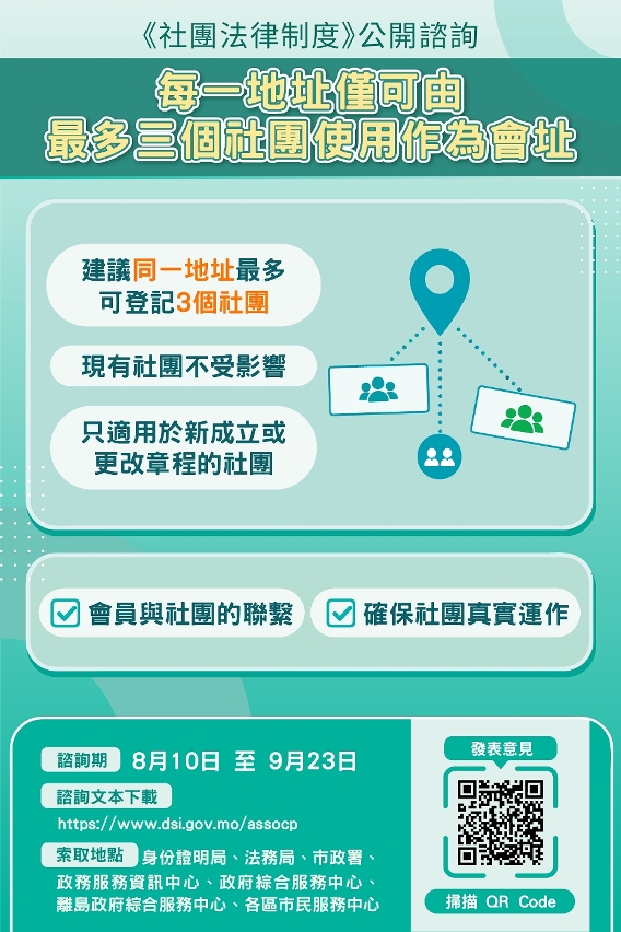 【圖文包】每一地址僅可由最多三個社團使用作為會址