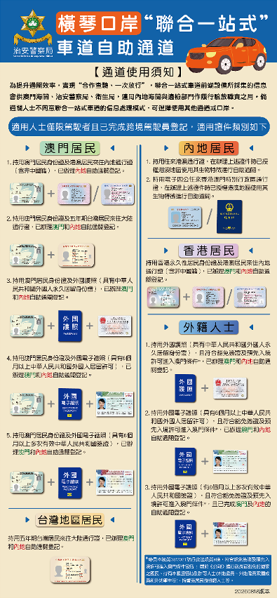 5---橫琴口岸 “聯合一站式”車道自助通道適用人群