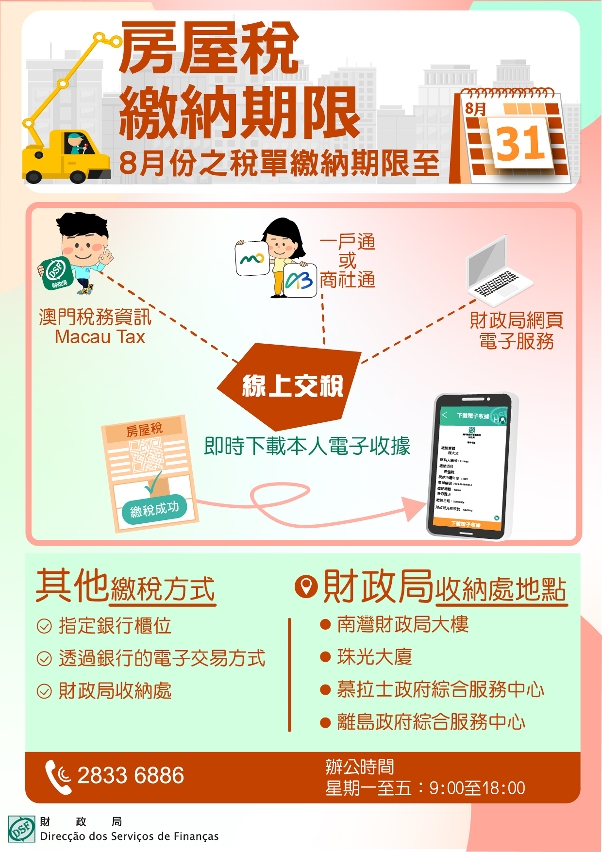 繳納月份屬8月的房屋稅，繳納期限至8月31日