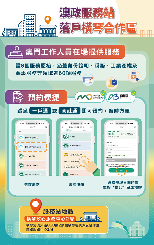 澳政服務站落戶橫琴合作區