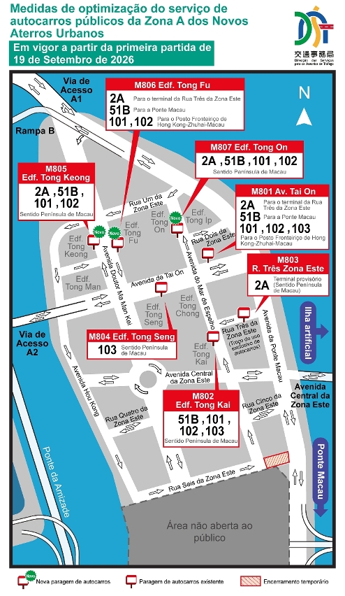 Medidas de optimização do serviço de autocarros da zona a dos novos aterros urbanos