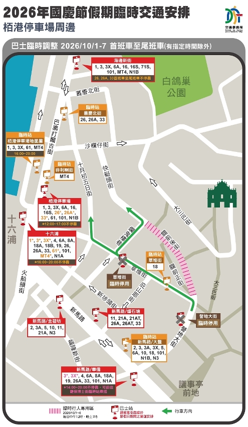 2026年國慶節假期臨時交通措施-栢港停車場周邊