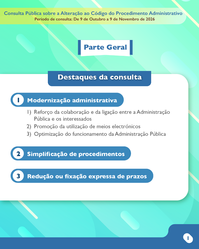 Consulta Público sobre a Alteração ao Código do Procedimento Administrativo_Infografias_Parte geral_1
