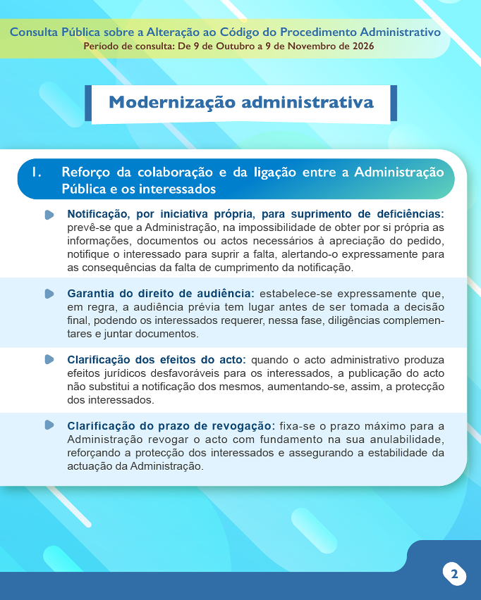 Consulta Público sobre a Alteração ao Código do Procedimento Administrativo_Infografias_Modernização administrativa_2
